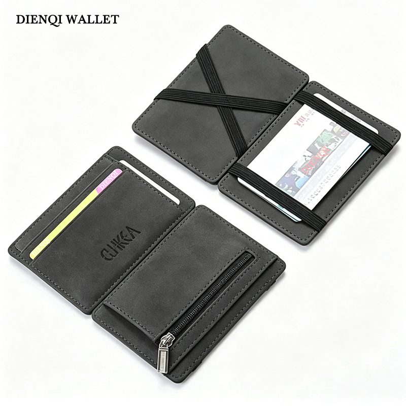 Card Holder Slim Case - Мужской кошелек из искусственной кожи, тонкий,