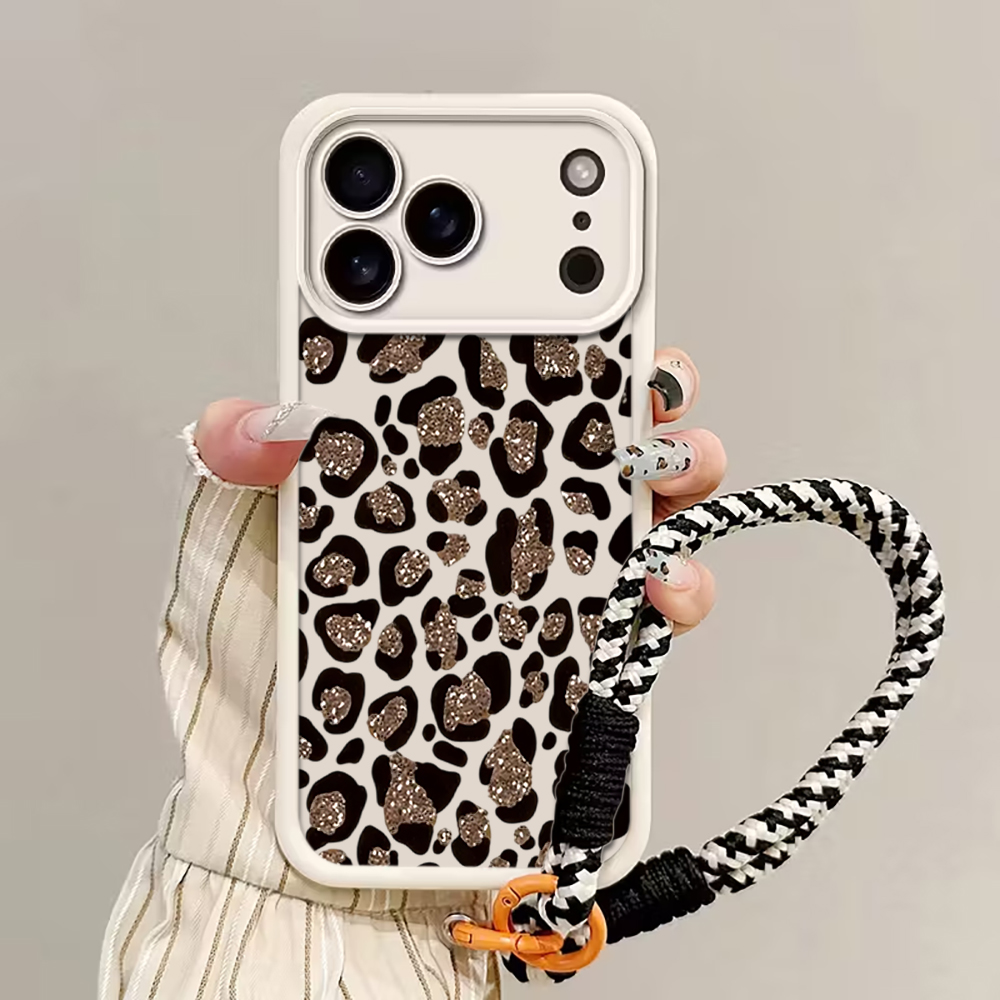 Phone Cases With Straps - Чехол с леопардовым принтом и ремешком