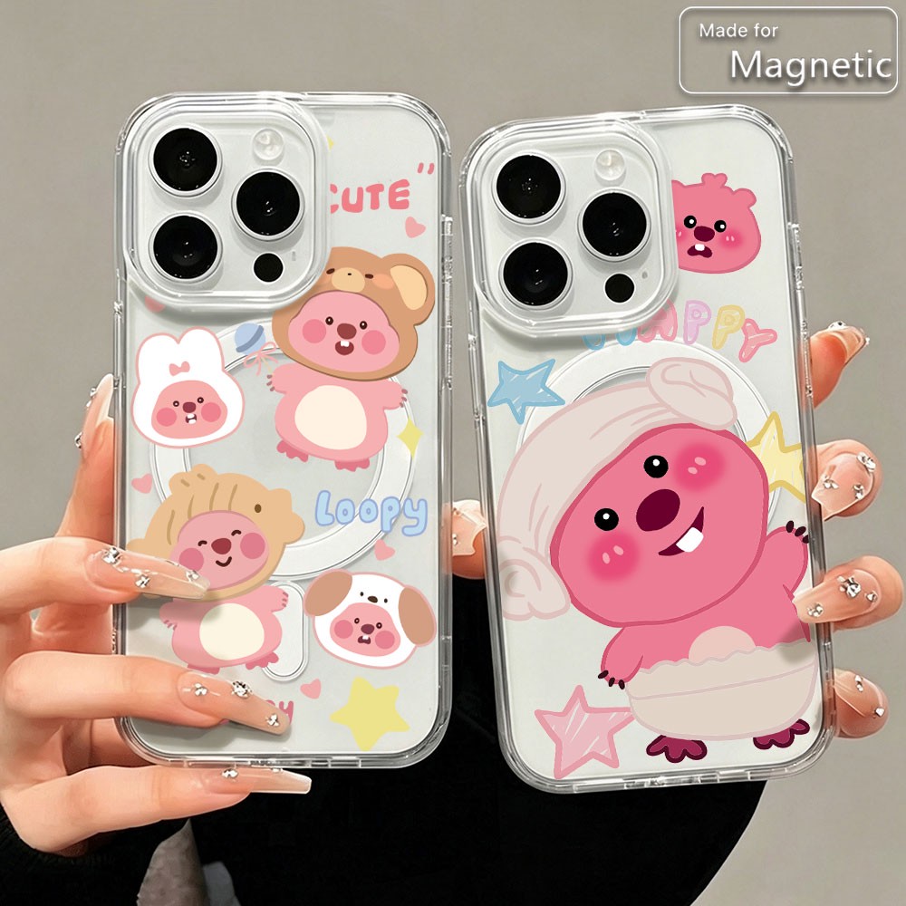 Phone Cases Loopy - Розовый магнитный чехол Kawaii Loopys для