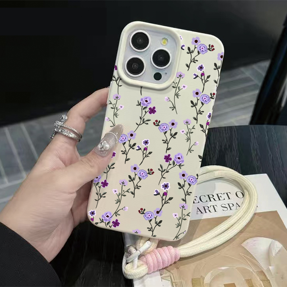 Phone Cases With Straps - Тонкий силиконовый матовый чехол с фиолетовым