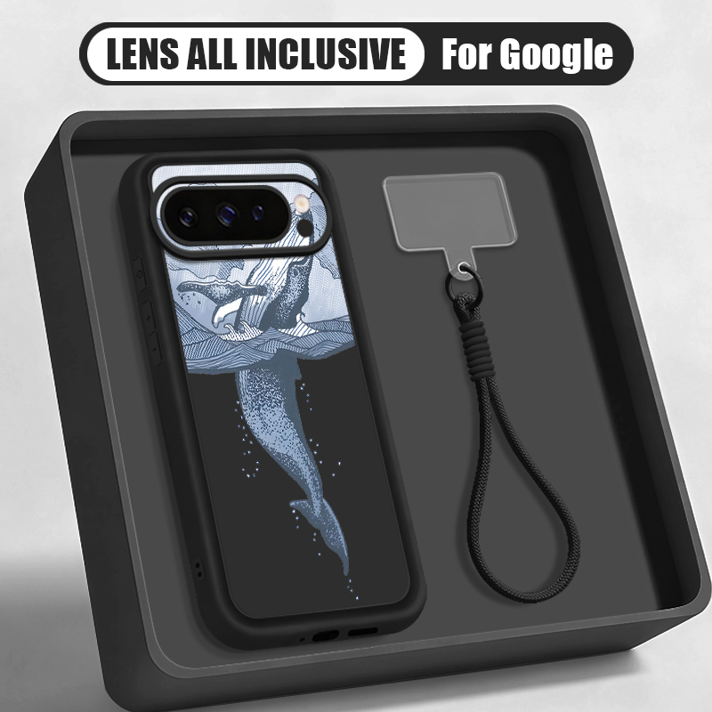 Phone Cases With Straps - Чехол-ремешок с принтом китов-горбатиков для Google