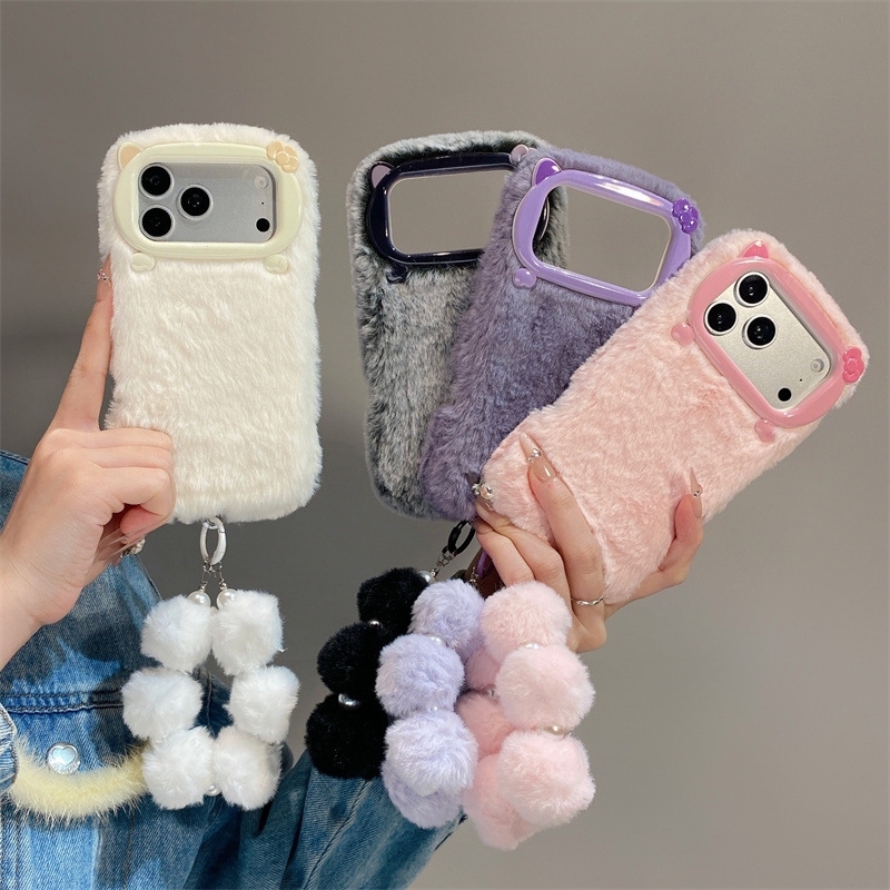 Phone Cases Store - Роскошный однотонный плюшевый чехол для iPhone
