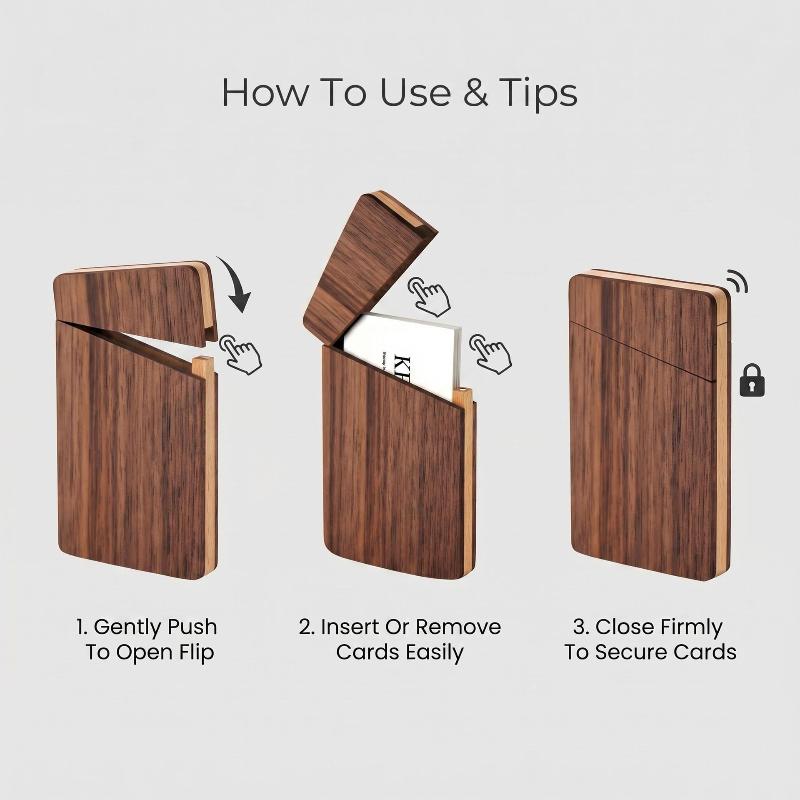 Портативный деревянный держате – обзор и цена Card Holder Slim Case